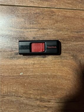 SanDisk Black USB Flash Drive with Red Slider - Portable Storage